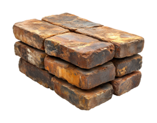 Construction action brick stack workshop isolated on transparent background, png