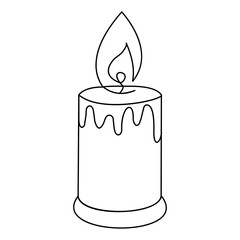 Minimalist Melting Candle Line Art