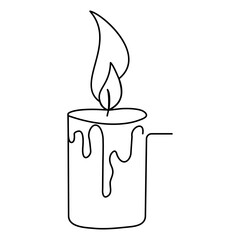 Minimalist Melting Candle Line Art