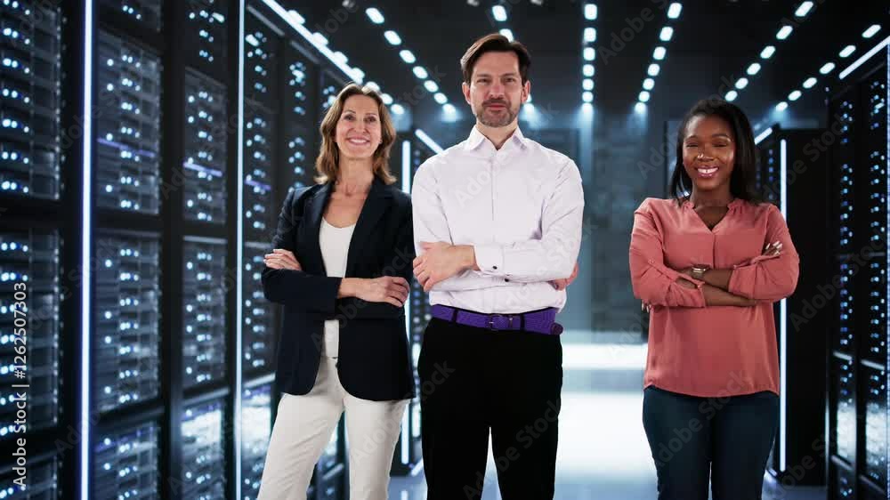 Aufkleber big server data center engineer team offering cloud