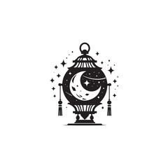 Paper Lantern silhouette icon vector symbol design illustration