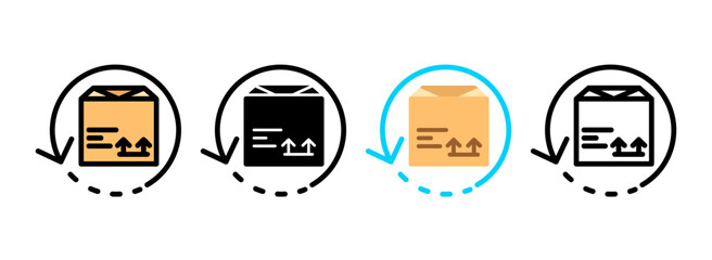 Set of Backorder Line, Line Filled, Glyph, Flat Icons