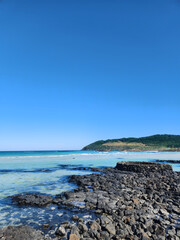 A view of the sea and granite in Jeju Island, Korea