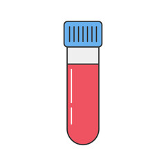 Test Tube. A test tube containing blood, used for laboratory examination.