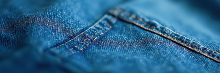 Close-up, light blue denim, prominent stitching, close-up, stitch, macro