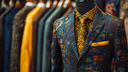 A West African fashion designer blending traditional Ankara prints with modern tailoring techniques