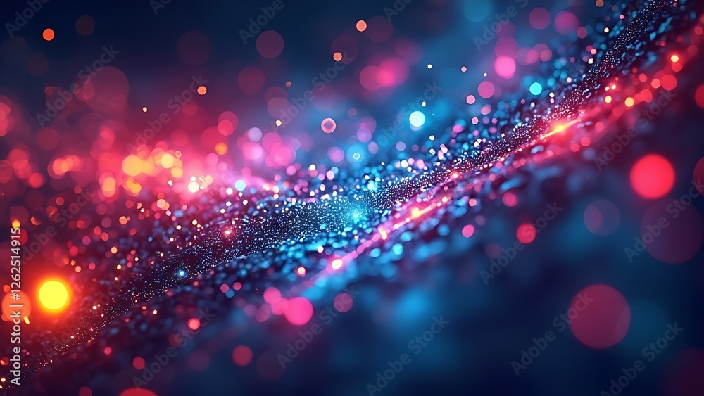 Wall mural a mesmerizing cosmic scene unfolds with a swirling stream of sparkling particles, illuminated by a v