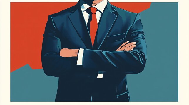 Professional Confident Businessman with Crossed Arms - Powered by Adobe