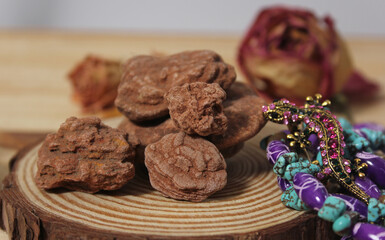 Southwestern Style Jewelry on Wooden Table With Rustic Decor