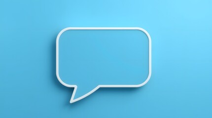 Naklejka premium Minimal Speech Bubble on Blue Background for Communication and Messaging