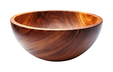 Elegant wooden bowl home still life isolated on transparent background, png