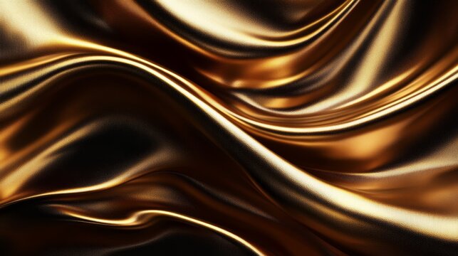 Abstract Gold Texture Background, Luxurious Smooth Waves, Metallic Surface, Design Element