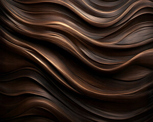 Obraz premium Rich dark walnut wood texture with flowing waves and depth