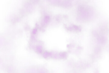 Purple ring of smog cloud on isolated transparent special effect. Smoke cloud as ring, magic haze. Purple smoke rings from cigarette, pipe or vape. Realistic circle of steam clouds of smoke. PNG.
