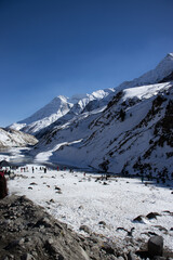 snow covered mountains
