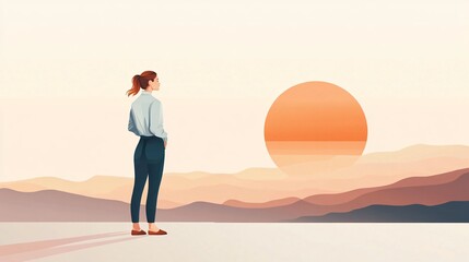 Determined Female Executive Seeking Opportunity on Horizon