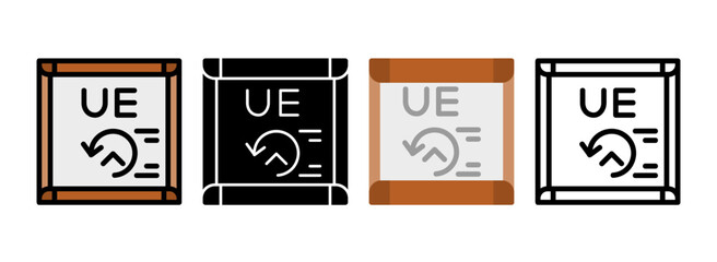 Set of European History Line, Line Filled, Glyph, Flat Icons