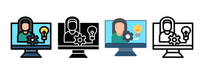 Set of Entrepreneurship Line, Line Filled, Glyph, Flat Icons