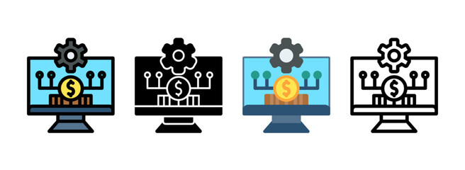 Set of Marketing Line, Line Filled, Glyph, Flat Icons