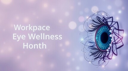 A blue eye with the words Workplace Eye Wellness Hrnt