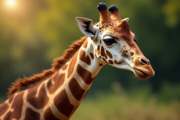 Obraz premium Intricate giraffe coat, dappled hues, soft focus, animal, abstract, elegant