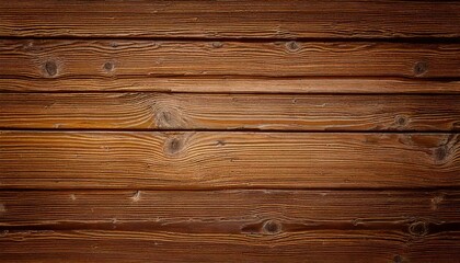 Fototapeta premium rustic wooden background with a rich brown color and a natural grain pattern. The planks are arranged in a horizontal pattern, creating a sense of warmth and authenticity.