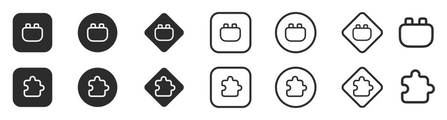 plugin addon icon. Plugin icon, plugin module icon. editable stroke outline icon