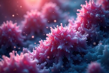 Obraz premium Microscopic mold spores, ethereal drift, abstract forms , brown, fungi