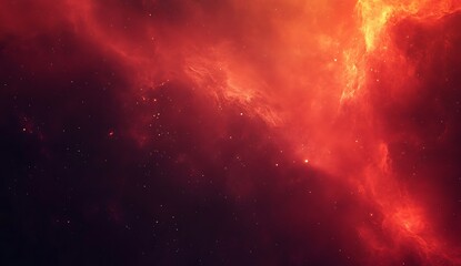 Naklejka premium Abstract fiery background with swirling shapes and intense red and orange hues resembling smoke and flames creating a dynamic and dramatic visual perfect for conveying heat energy or power