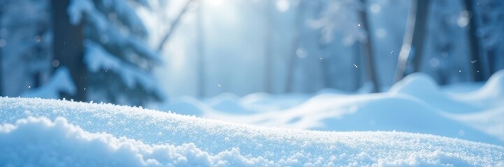 Abstract winter backdrop; swirling snow, icy blue hues, soft focus , sparkle, subtle, abstract