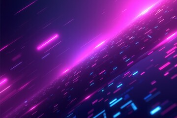 Obraz premium An Abstract Digital Landscape of Vibrant Neon Lights and Glowing Particles in a Futuristic Space Environment
