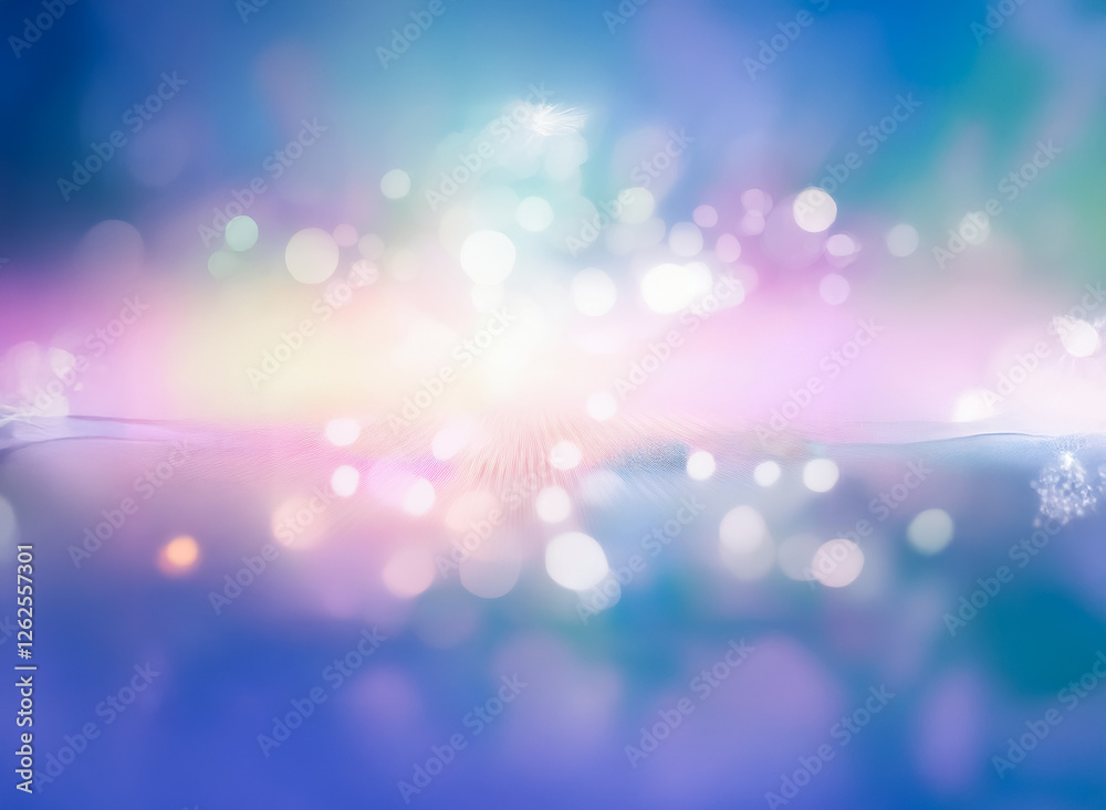 Aufkleber abstract blurry background with bokeh lights in shades of blue, pink, yellow, and green creating a d