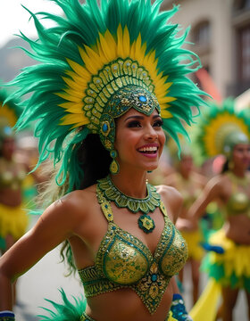 arnival Showgirl in Vibrant Festival Look