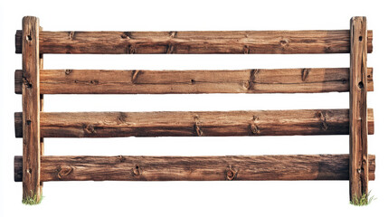 Rural horse and cattle barrier, timber planks manor, cattle border isolated fence. Vector exterior home defense, wooden fence privacy symbol. Country timber fence, ranch and farm boundary