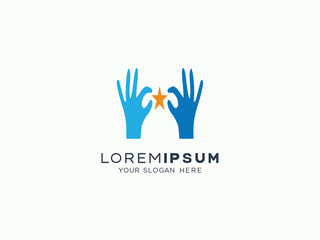 Love and care logo design vector template