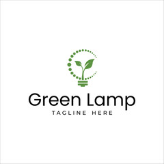 Green energy logo. Save energy symbol. Energy icon with green leaf