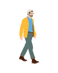 Flat vector people and illustration, man with casual outfit