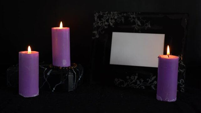 funeral, photo frame, ф candles, marble urn for ashes, spiritual bracelet with black cross