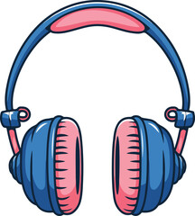 Naklejka premium Hand drawn Headphones cartoon vector illustration clipart white background