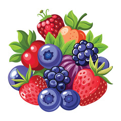 set of berries isolated