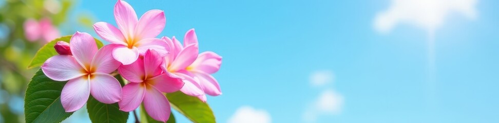 Cluster of fragrant jasmine flowers, azure sky backdrop , elegant, bouquet, jasmine