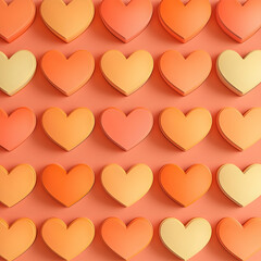 Orange and peach hearts pattern background; perfect for Valentine's Day or love-themed designs