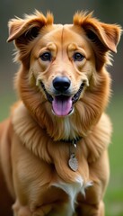 Fototapeta premium Coarse, wiry brown and beige dog fur, longer hairs , hair, animal