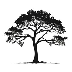 clipart tree silhouette
