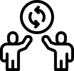 Obraz premium -_workflow optimization, team collaboration, teamwork, communication, project collaboration line editable icon. Editable stroke. Vector illustration.