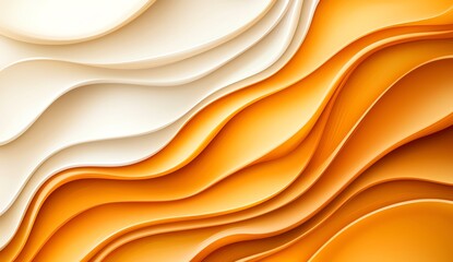 Obraz premium A vibrant and dynamic abstract background featuring smooth, flowing curves in shades of orange and cream, perfect for design projects and artistic presentations.