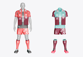 Fan Kit with Scarf Mockup