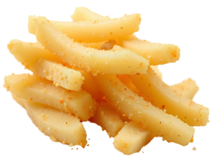 Poulet frit croustillant isolé avec détourage, sans ombre sur fond blanc, représentant de la nourriture rapide.