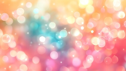 Fototapeta premium A vibrant gradient background with a spectrum of bright colors and sparkling bokeh lights creating a festive and cheerful atmosphere perfect for celebrations and design projects
