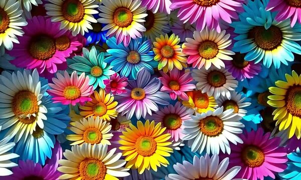 Floral pattern video background. Pretty flowers video background in different colours. flowers video background, flowers pattern video background, generated with ai